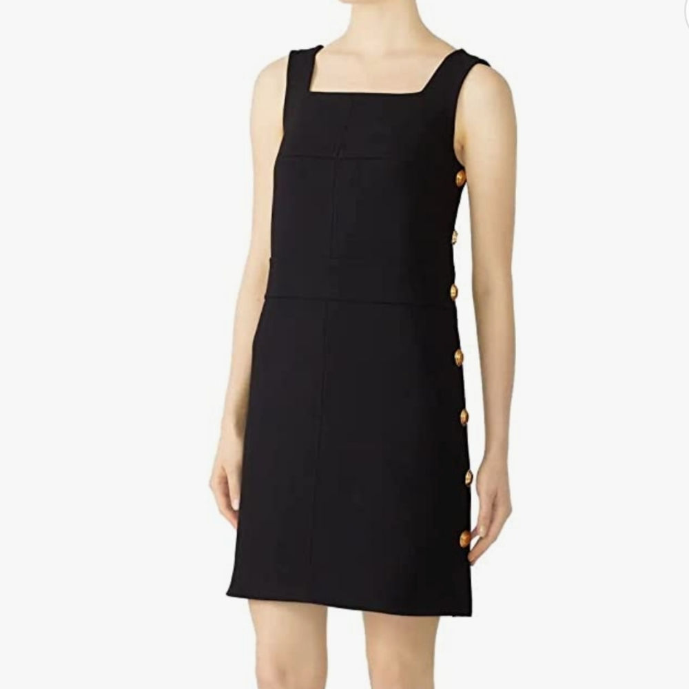 TORY BURCH Millie Side Button Gold Shift Dress Sz 14 NWT